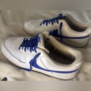 Nike Air Force 1 Low White Blue Swoosh Casual Sneakers Size 10.5 Men’s Clean